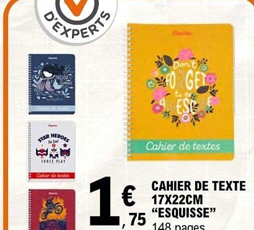 CAHIER DE TEXTE 17X22CM “ESQUISSE”