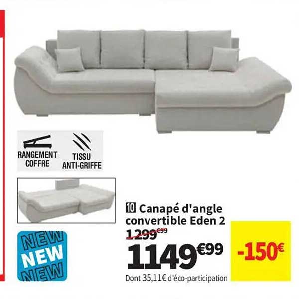Canapé d'angle convertible Eden 2