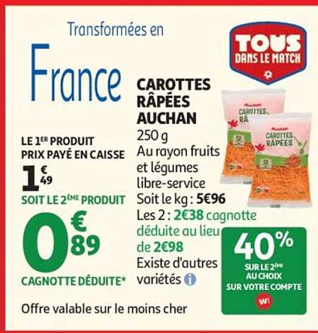 CAROTTES RÂPÉES AUCHAN