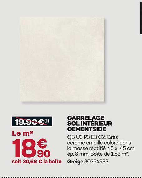CARRELAGE SOL INTÉRIEUR CÉMENTISÉ
