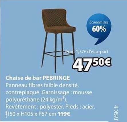 Chaise de bar PEBRINGE