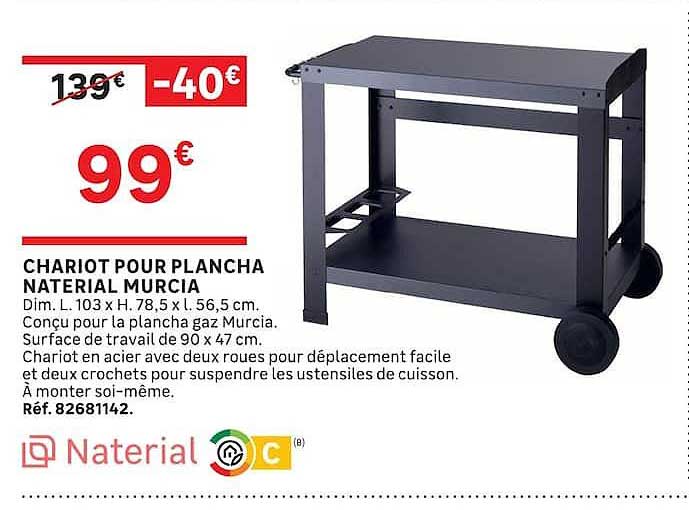 CHARIOT POUR PLANCHA NATERIAL MURCIA