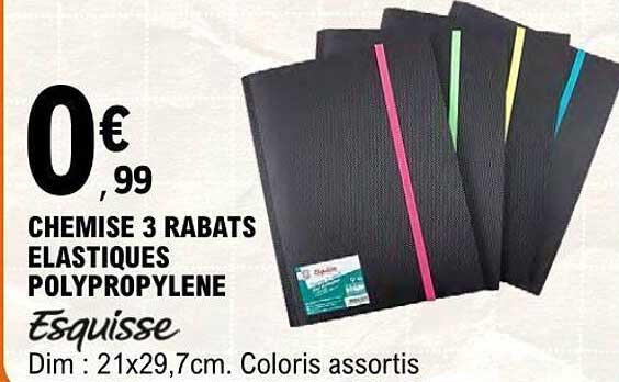 CHEMISE 3 RABATS ELASTIQUES POLYPROPYLENE Esquisse