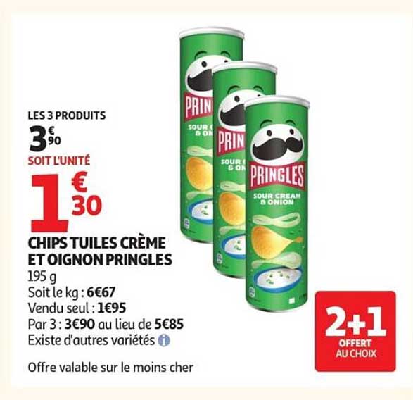 CHIPS TUILES CRÈME ET OIGNON PRINGLES