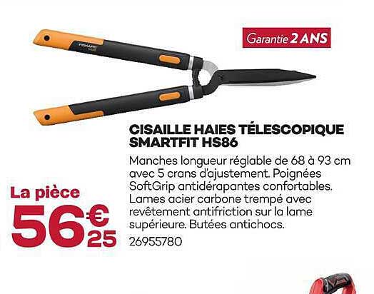 CISAILLE HAIES TÉLESCOPIQUE SMARTFIT HS86