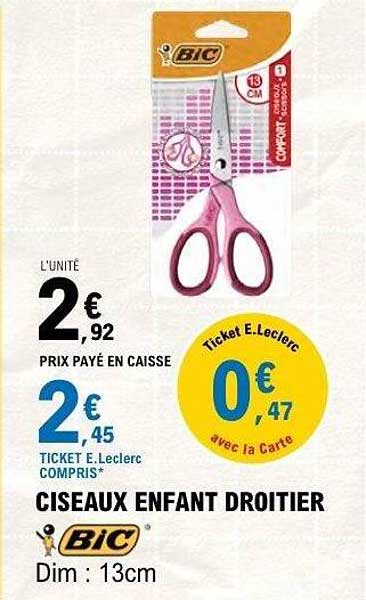 CISEAUX ENFANT DROITIER