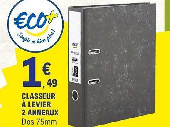 CLASSEUR À LEVIER 2 ANNEAUX Dos 75mm