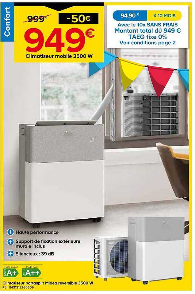 Climatiseur mobile 3500 W