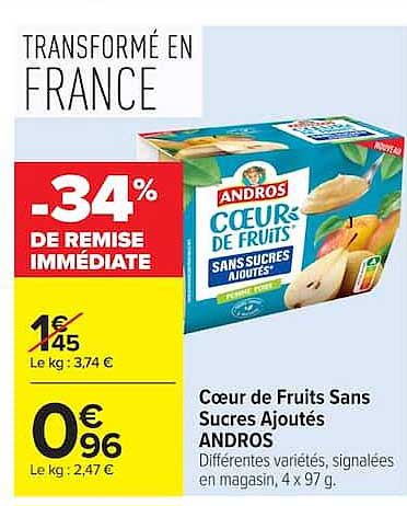 Coeur de Fruits Sans Sucres Ajoutés ANDROS