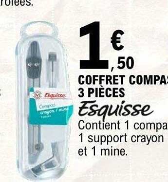 COFFRET COMPAS 3 PIÈCES Esquisse