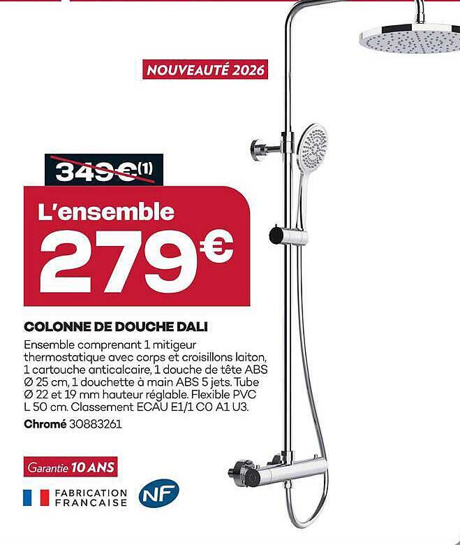 COLONNE DE DOUCHE DALI