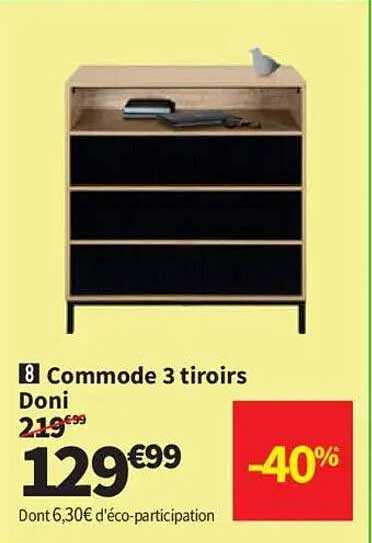 Commode 3 tiroirs Doni