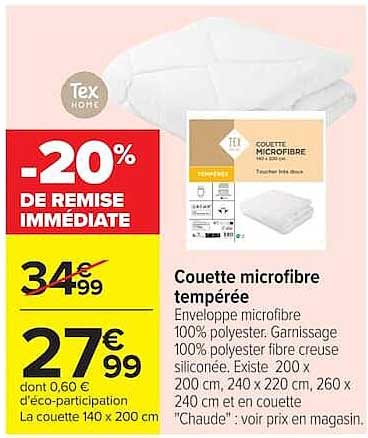 Couette microfibre tempérée