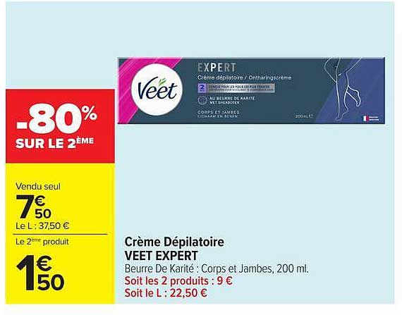 Crème Dépilatoire VEET EXPERT