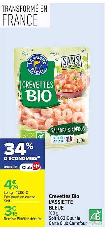 Crevettes Bio L'ASSIETTE BLEUE