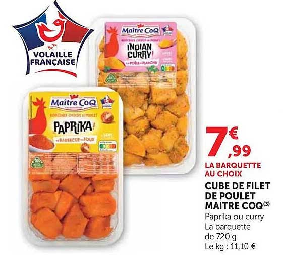 CUBE DE FILET DE POULET MAITRE COQ