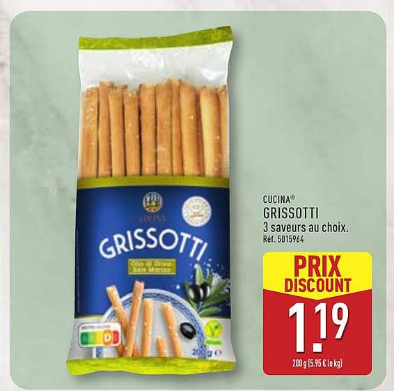 CUCINA GRISSOTTI 3 saveurs au choix. Réf. 5015964