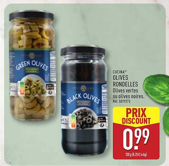 CUCINA® OLIVES RONDES Olives vertes ou olives noires. Réf. 5019273