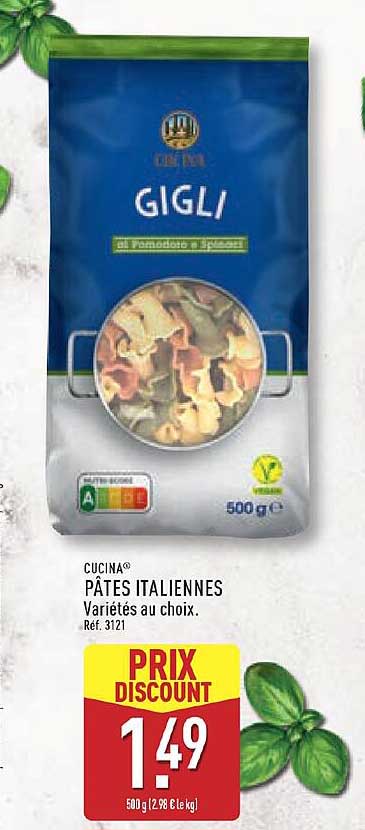 CUCINA® PÂTES ITALIENNES Variétés au choix.