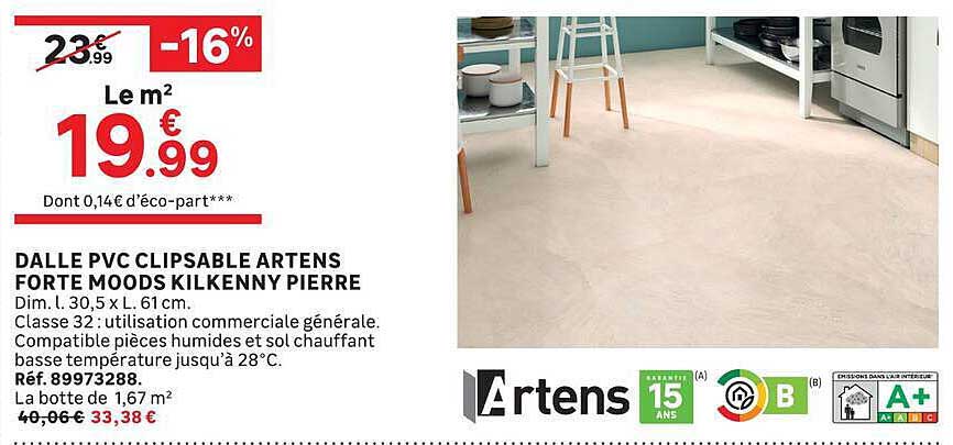 DALLE PVC CLIPSABLE ARTENS FORTE MOODS KILKENNY PIERRE
