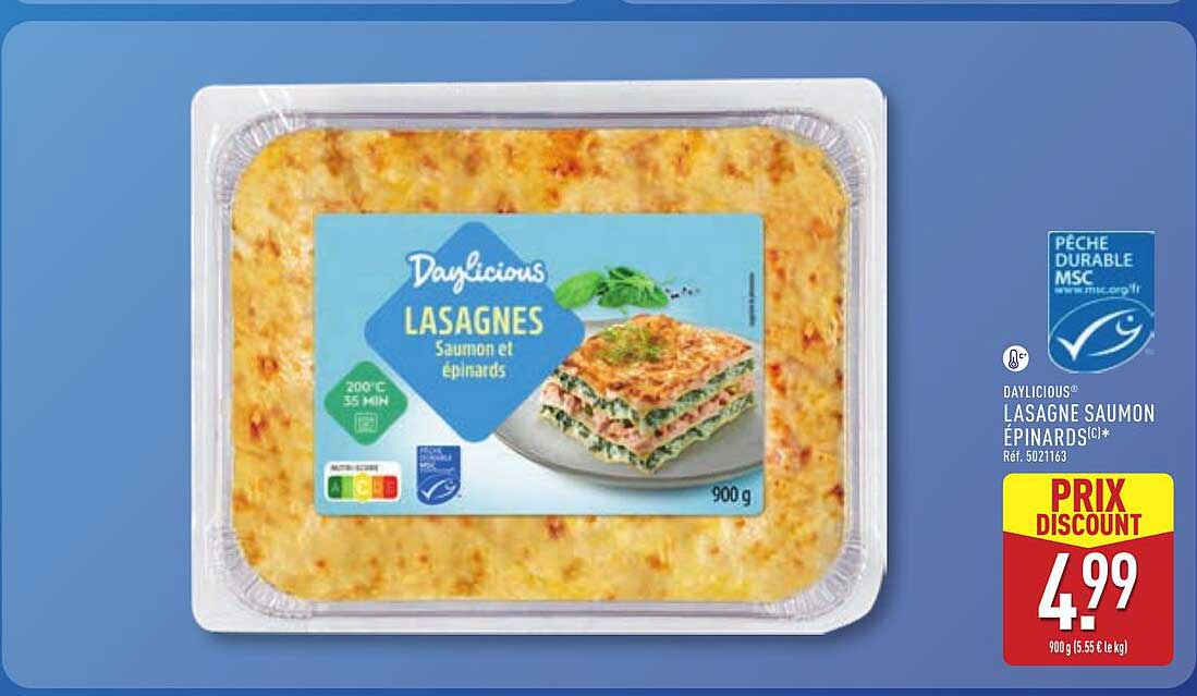DAYLICIOUS LASAGNE SAUMON ÉPINARDS(*)
