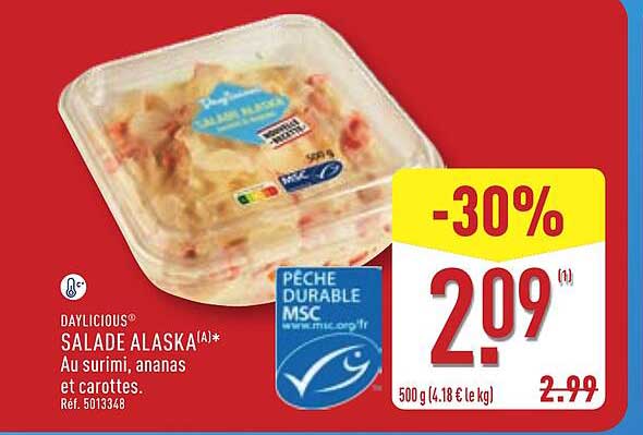 DAYLICIOUS® SALADE ALASKA (A)* Au surimi, ananas et carottes. Réf. 501348