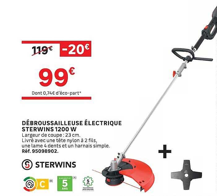 DÉBROUSSAILLEUSE ÉLECTRIQUE STERWINS 1200 W