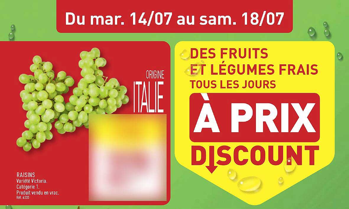 DES FRUITS ET LÉGUMES FRAIS TOUS LES JOURS À PRIX DISCOUNT