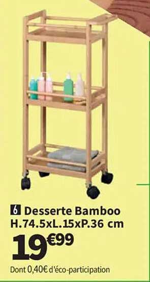 Desserte Bamboo H.74,5xL.15xP.36 cm