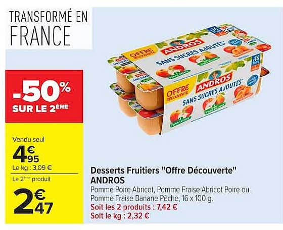 Desserts Fruitiers "Offre Découverte" ANDROS