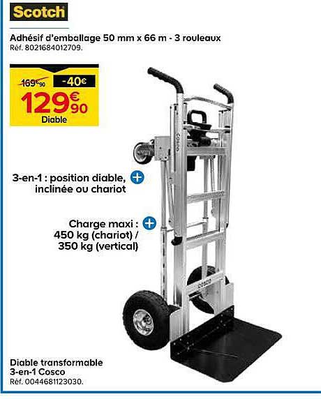 Diable transformable 3-en-1 Cosco