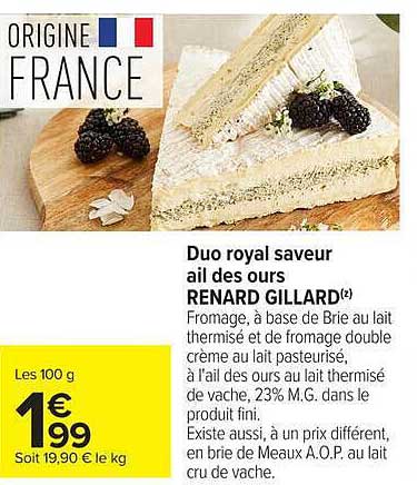 Duo royal saveur ail des ours RENARD GILLARD