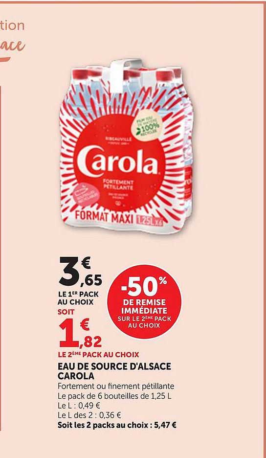 EAU DE SOURCE D'ALSACE CAROLA