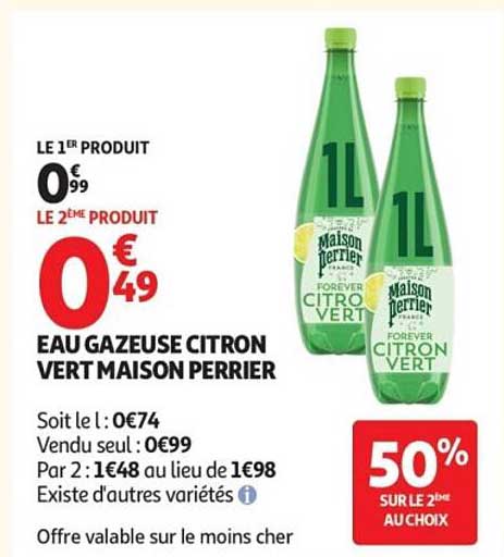 EAU GAZEUSE CITRON VERT MAISON PERRIER