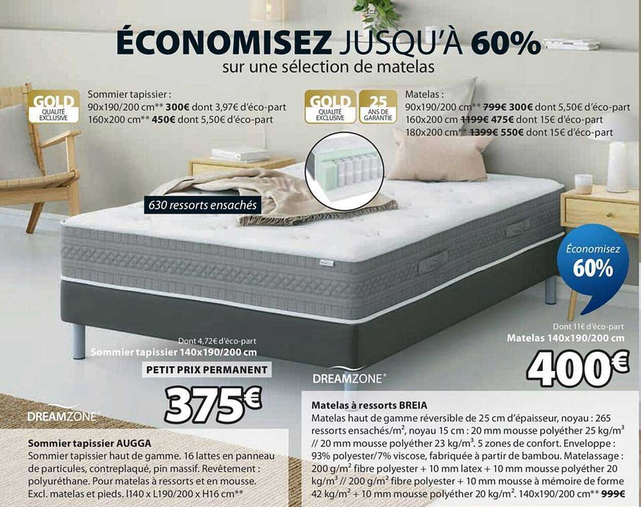 ÉCONOMISEZ JUSQU’À 60% sur une sélection de matelas