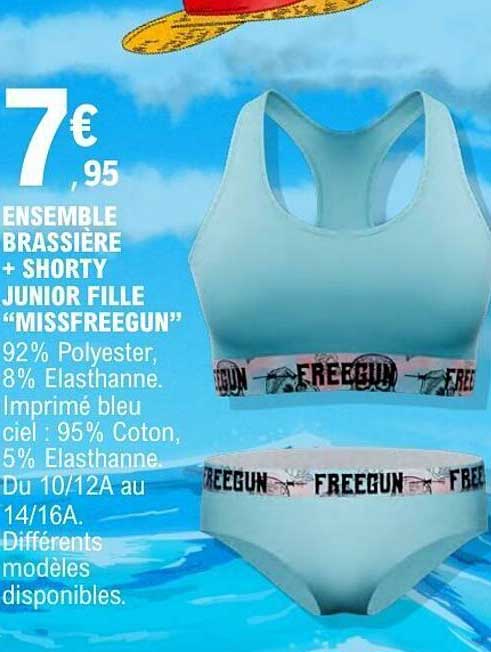 ENSEMBLE BRASSIÈRE + SHORTY JUNIOR FILLE “MISSFREEGUN”