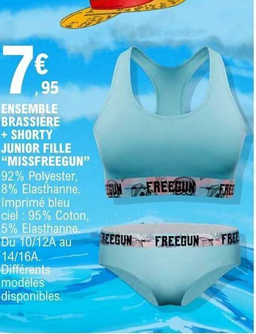 ENSEMBLE BRASSIERE + SHORTY JUNIOR FILLE “MISSFREEGUN”
