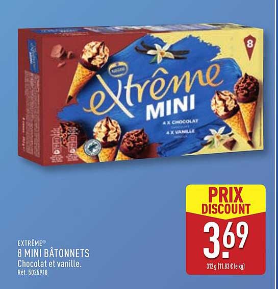 EXTREME 8 MINI BÂTONNETS Chocolat et vanille. Réf. 5025918