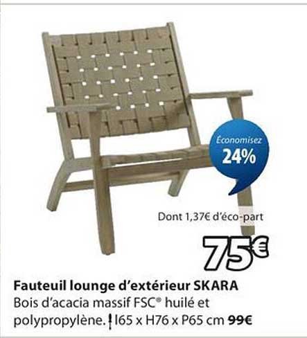 Fauteuil lounge d'extérieur SKARA
