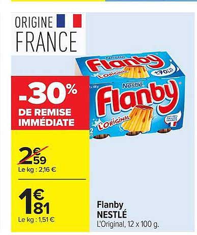 Flanby NESTLÉ L'Original, 12 x 100 g