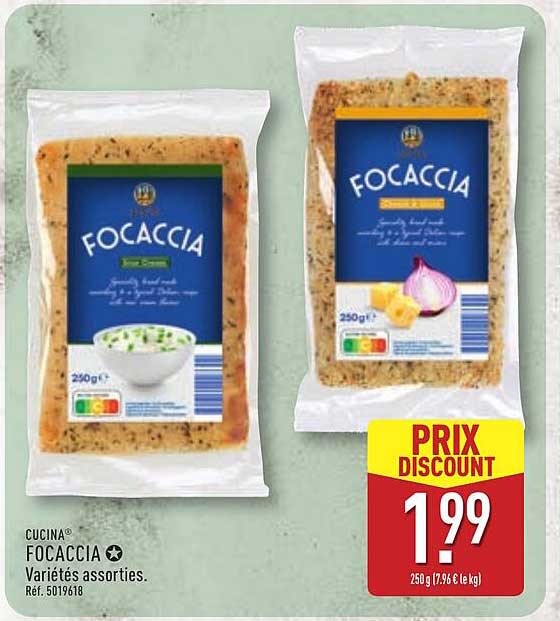 FOCACCIA Variétés assorties.