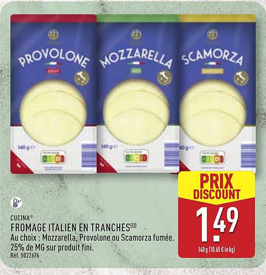 FROMAGE ITALIEN EN TRANCHES