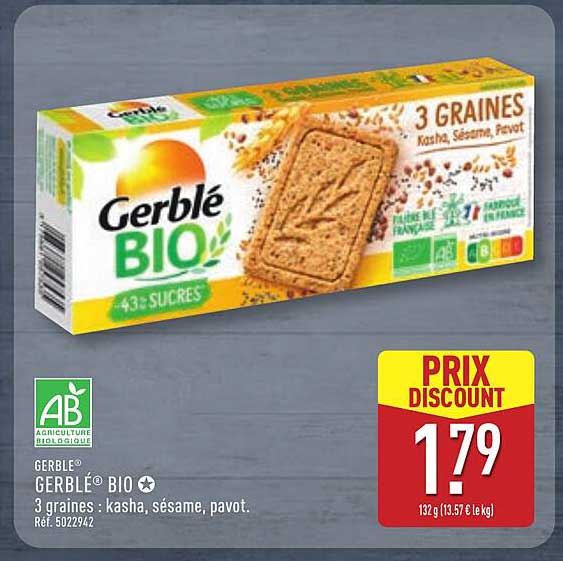 Gerblé BIO 3 graines : kasha, sésame, pavot.
