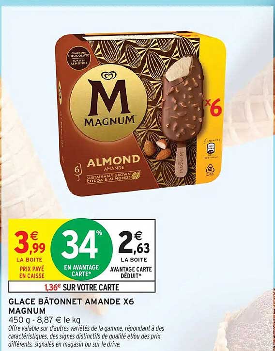 GLACE BÂTONNET AMANDE X6 MAGNUM