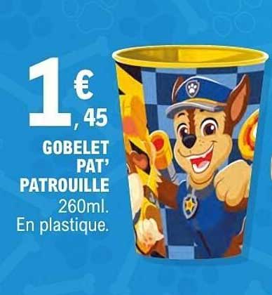 GOBELET PAT’ PATROUILLE 260ml. En plastique.