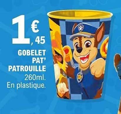 GOBELET PAT' PATROUILLE 260ml. En plastique.