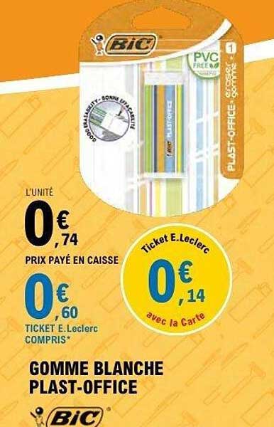 GOMME BLANCHE PLAST-OFFICE