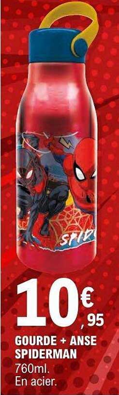 GOURDE + ANSE SPIDERMAN 760ml En acier.