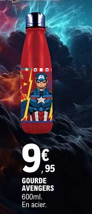 GOURDE AVENGERS 600ml. En acier.