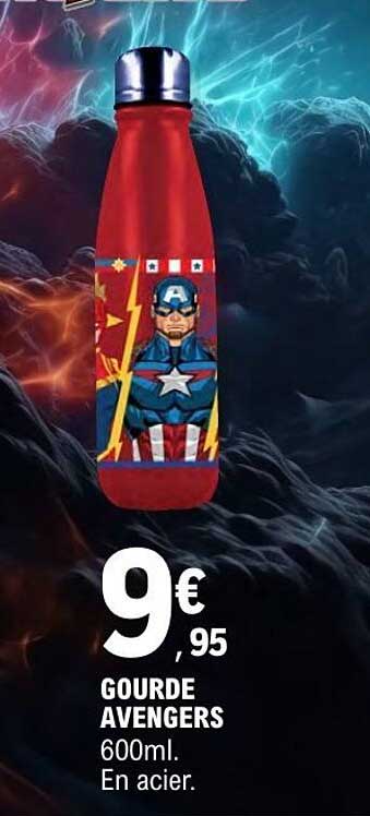 GOURDE AVENGERS 600ml. En acier.